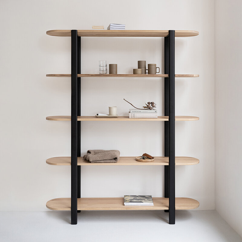 Design cabinet | Oblique Cabinet OB-6L Oak black lacquer | Studio HENK| 