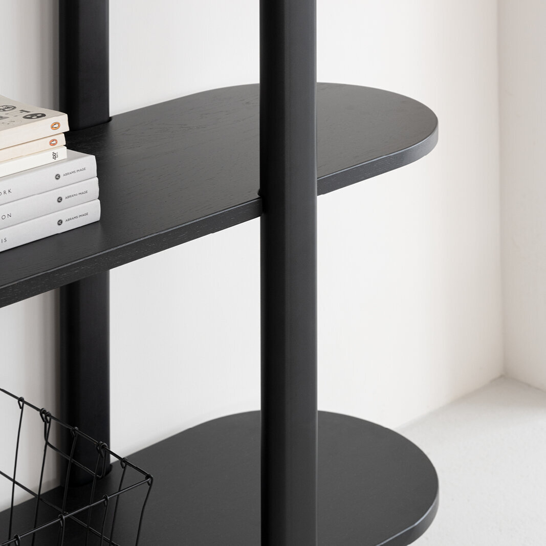 Design cabinet | Oblique Cabinet OB-6L Oak black lacquer | Studio HENK| 