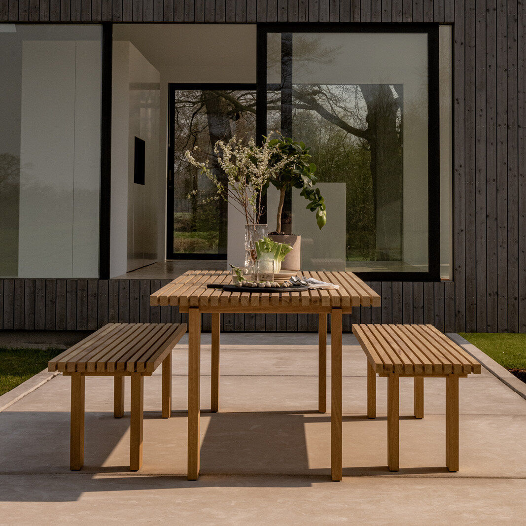 Rectangular Outdoor Design dining table | Elements Outdoor Table  Iroko | Iroko | Studio HENK| 