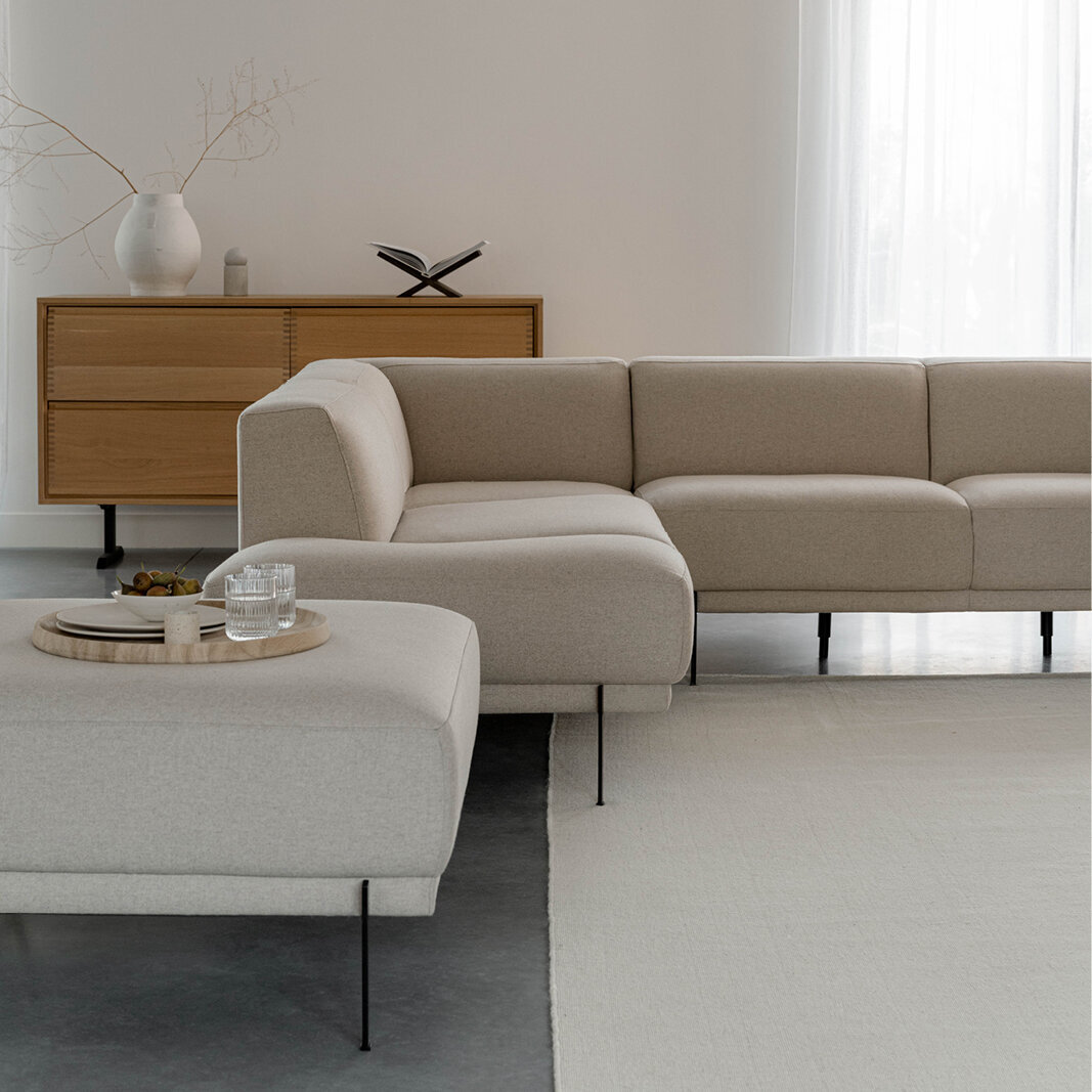 Design modern sofa | Cave Sofa Chaise Longue arm right twillweave 230 | Studio HENK| 