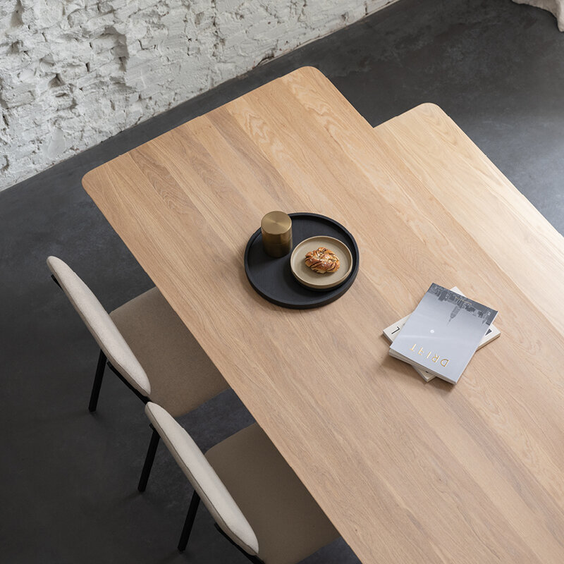 Rechthoekige Design dining table | Butterfly Steel black powdercoating | HPL Fenix beige arizona | Studio HENK| 
