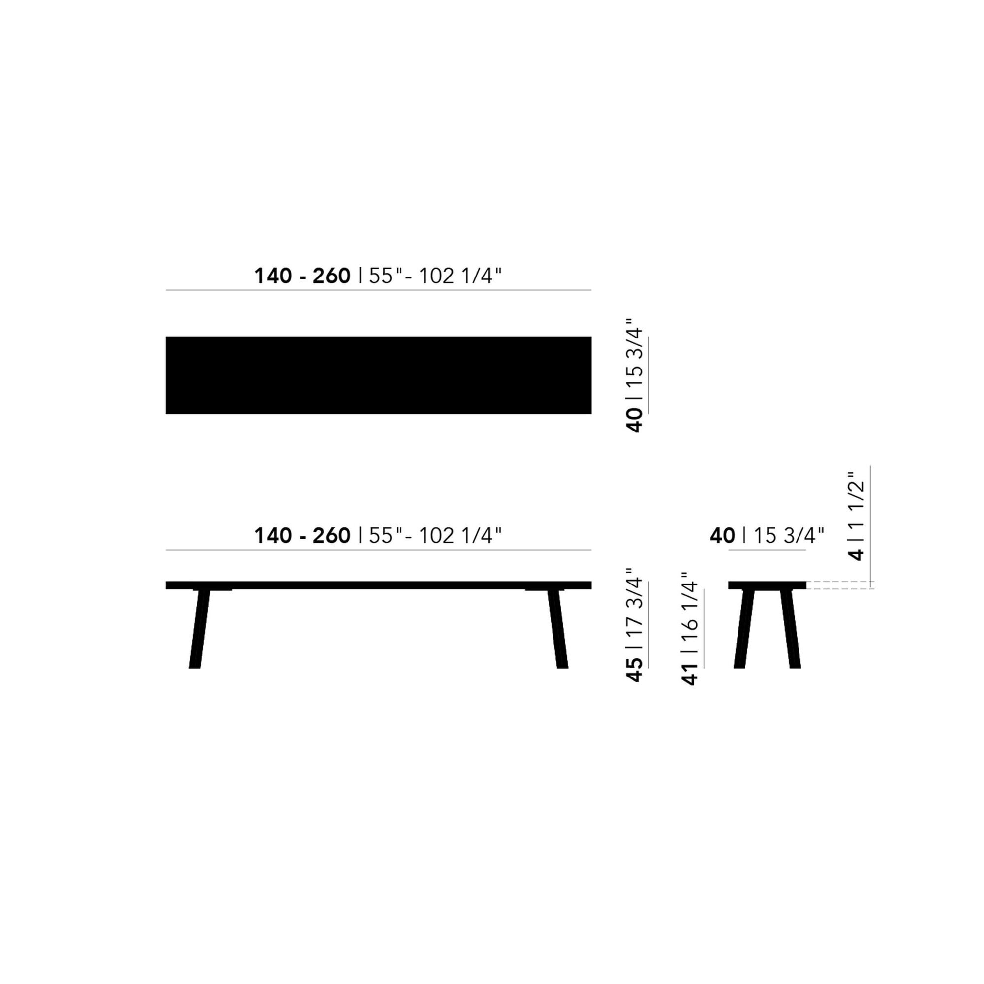 Design Dining Bench | New Classic Outdoor Bench Steel black powdercoating | Iroko | Studio HENK| Schematic