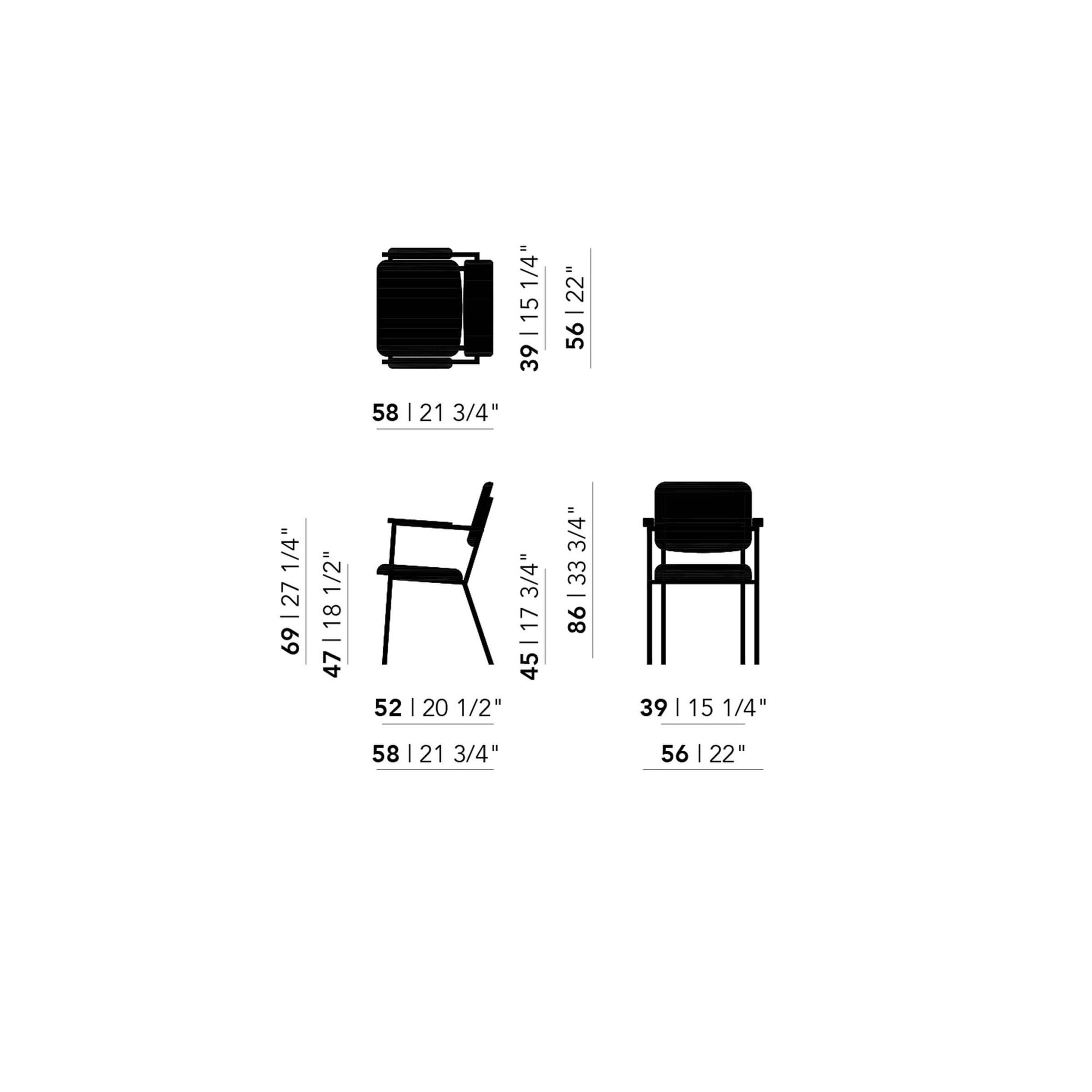 Design modern dining chair | Co Chair with armrest hallingdal65 110 | Studio HENK | Schematic