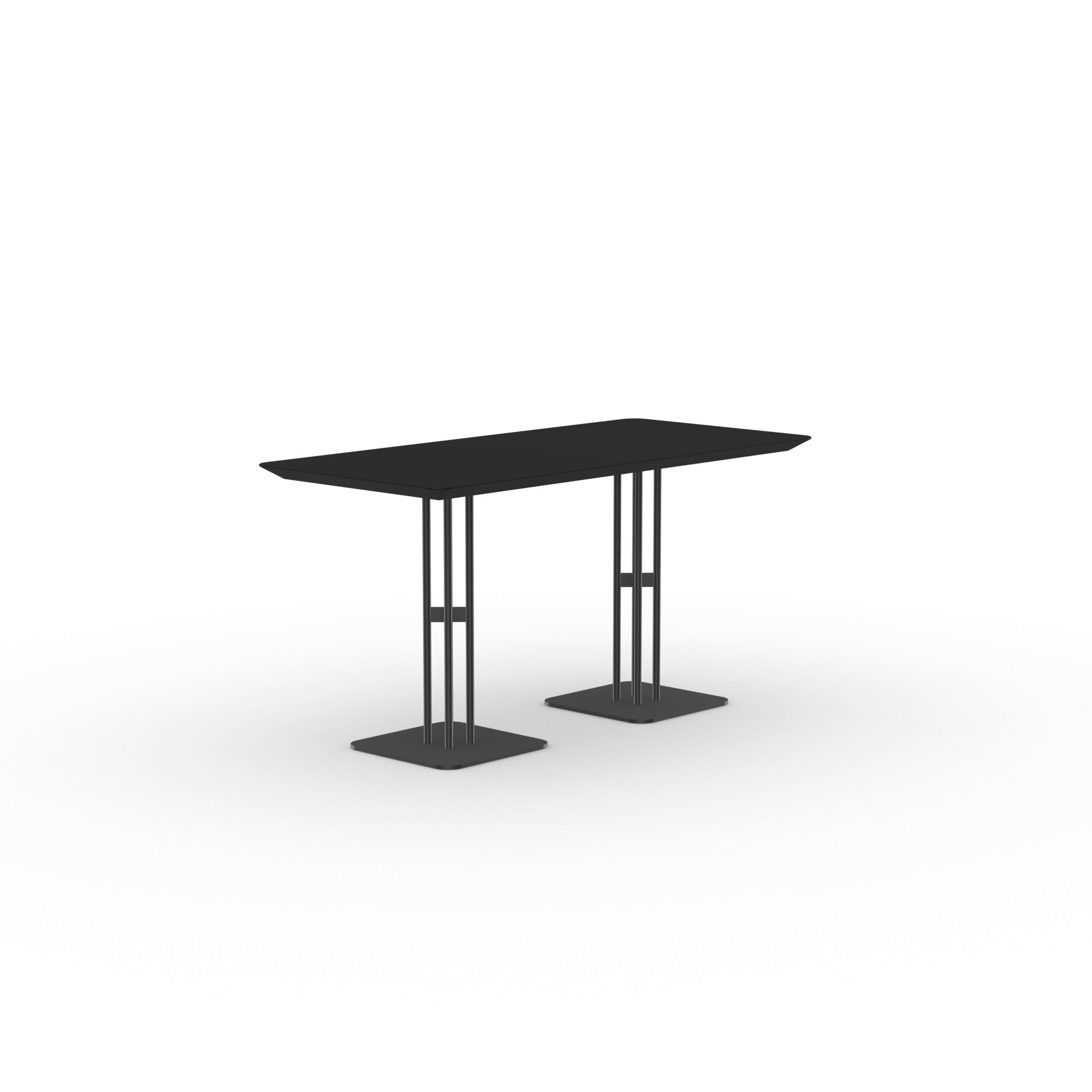 Rectangular Design Bistro Table | Rest x 2 black | HPL Fenix nero ingo | Studio HENK| 