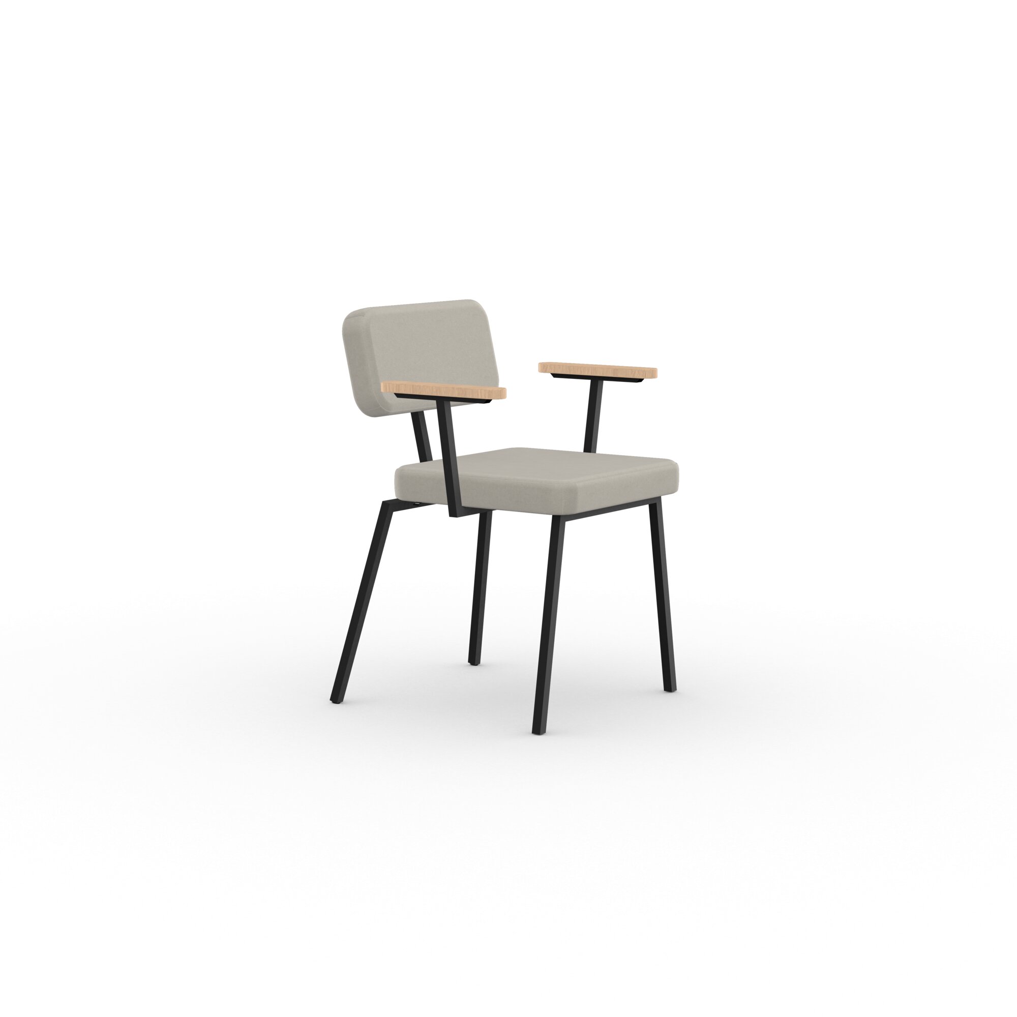 Design modern dining chair | Ode Chair with armrest White olbia ecru102 | Studio HENK| 