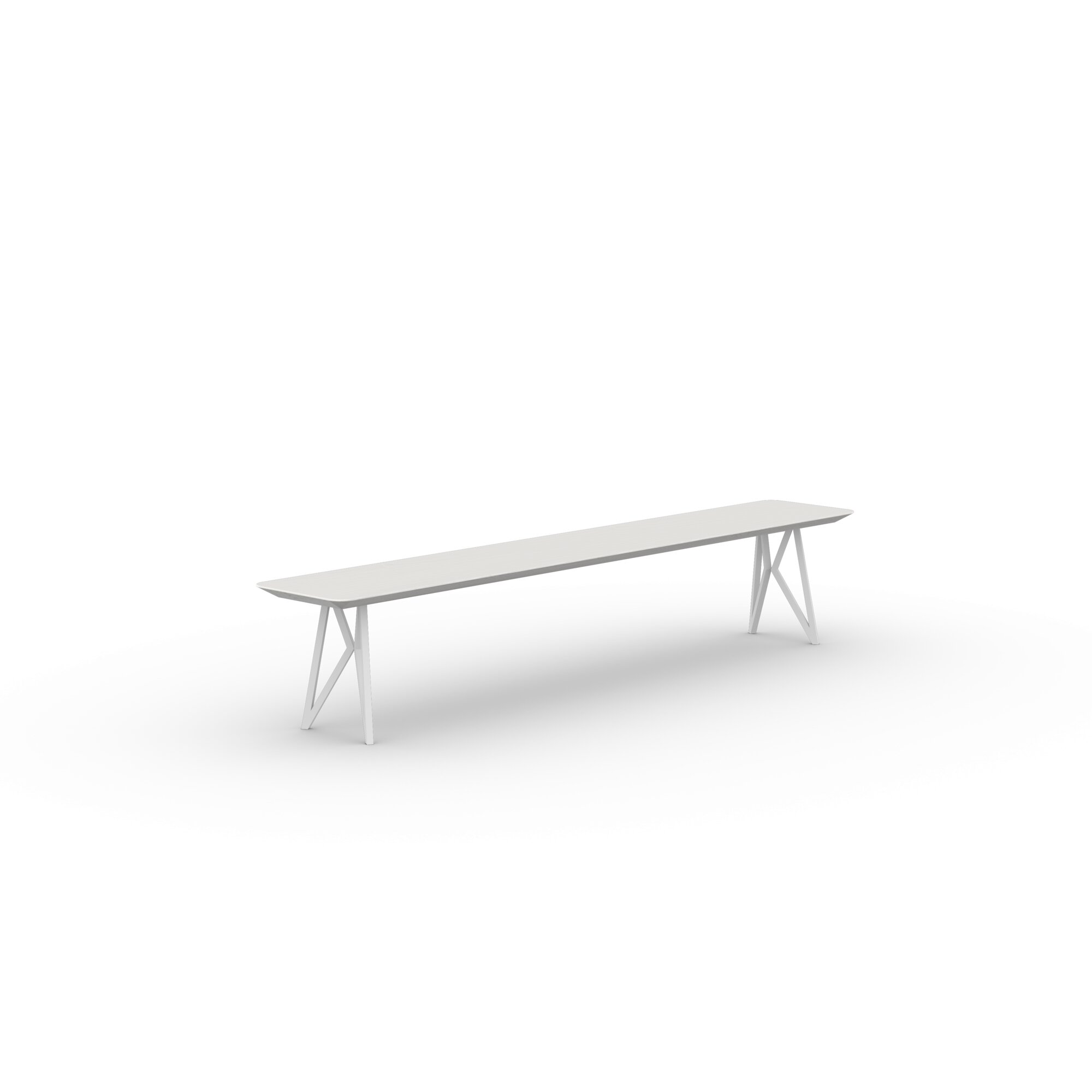 Design Dining Bench | Butterfly Bench Steel white powdercoating | Oak white lacquer | Studio HENK| 